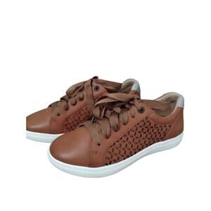 Aetrex Women's Leather Courtney Lace-up Sneakers size 6-6½ Foot Support Cuttout